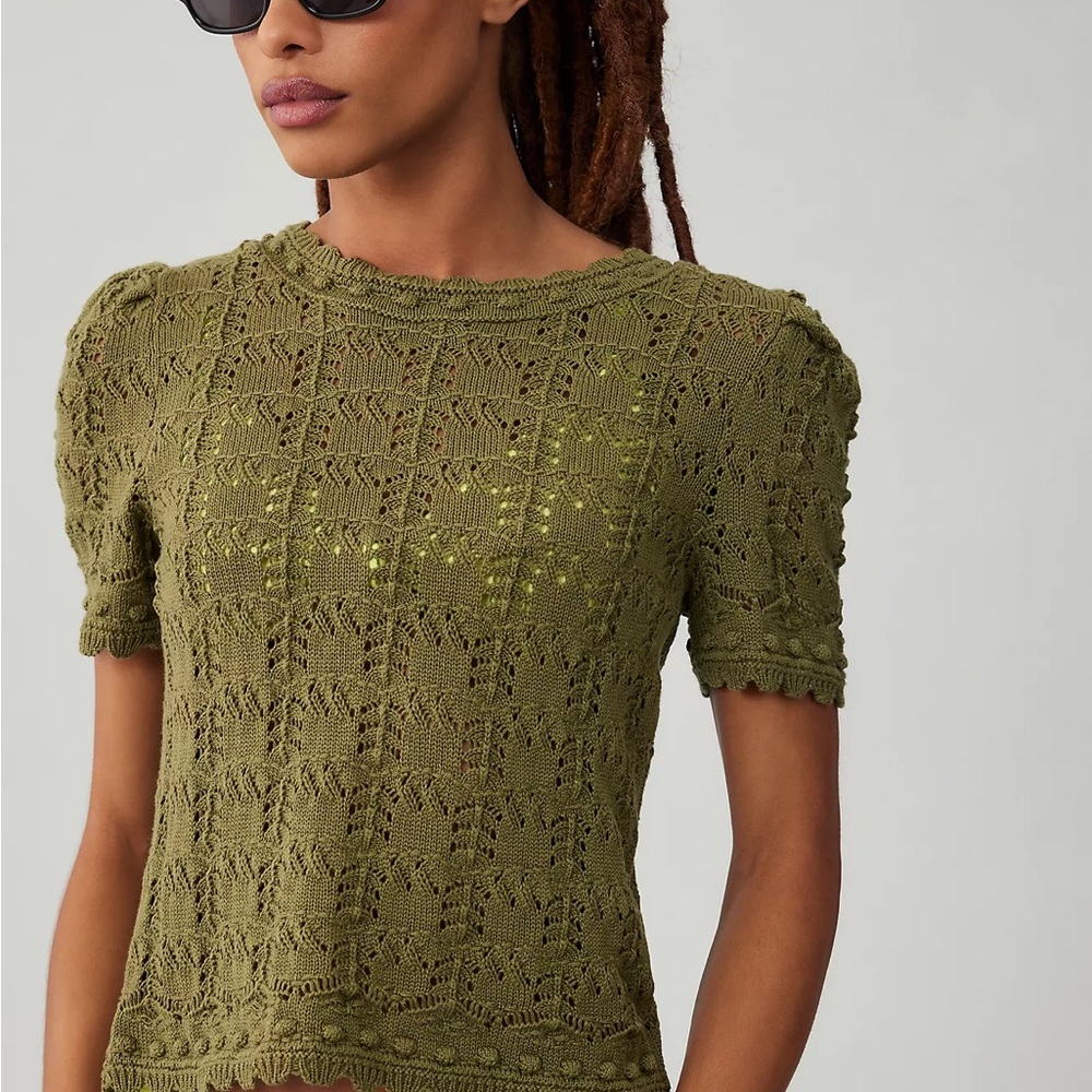 Anthropologie 100% cotton pointelle sweater - Picture 6 of 6